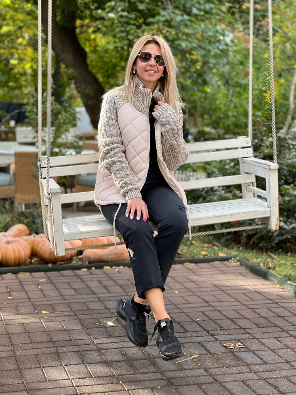 Damen Strickjacke mit Patchwork-Design - Leichte Winterjacke