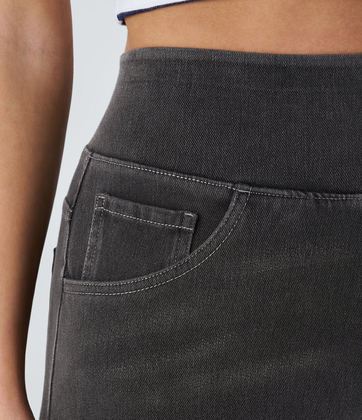 Elastische Jeans Hose mit hoher Taille für Damen