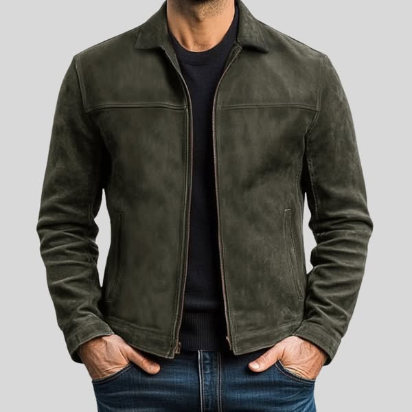 Premium Lederjacke mit Reißverschluss Herren