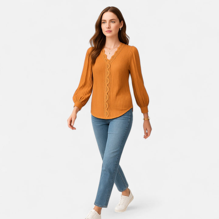 Elegante Chic Blouse Damen – Taillierte Silhouette, Mühelose Eleganz