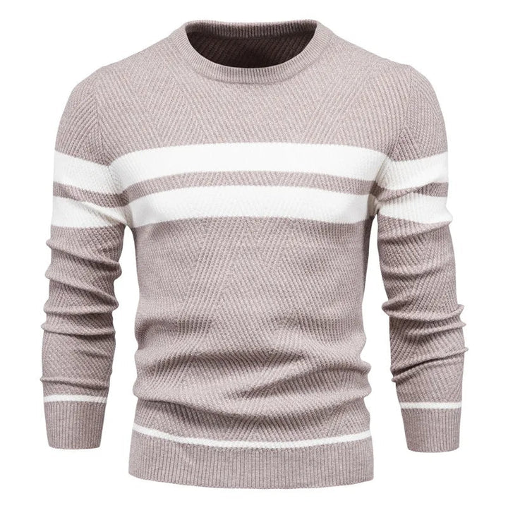 Patchwork Herren Strickpullover Langarm