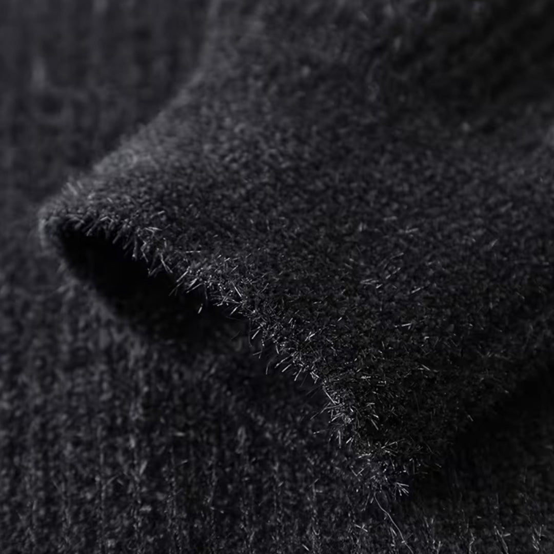 Dicker Gestreifter Half-Zip Strickpullover für Herren