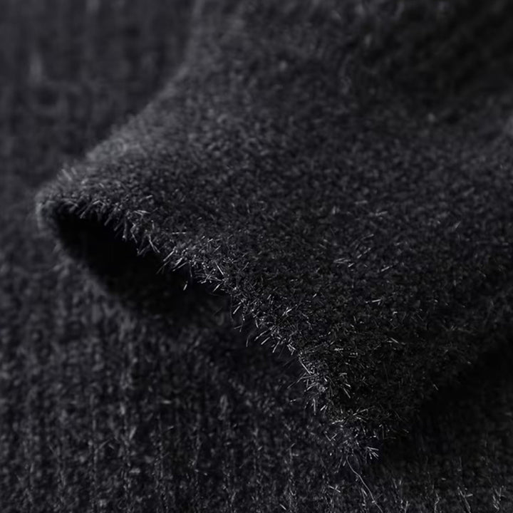 Dicker Gestreifter Half-Zip Strickpullover für Herren