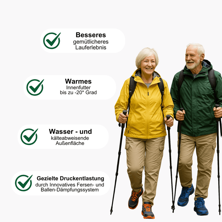 Wasserdichte Herren Winter-Wanderschuhe - Warm Gefüttert mit Rutschfester Sohle