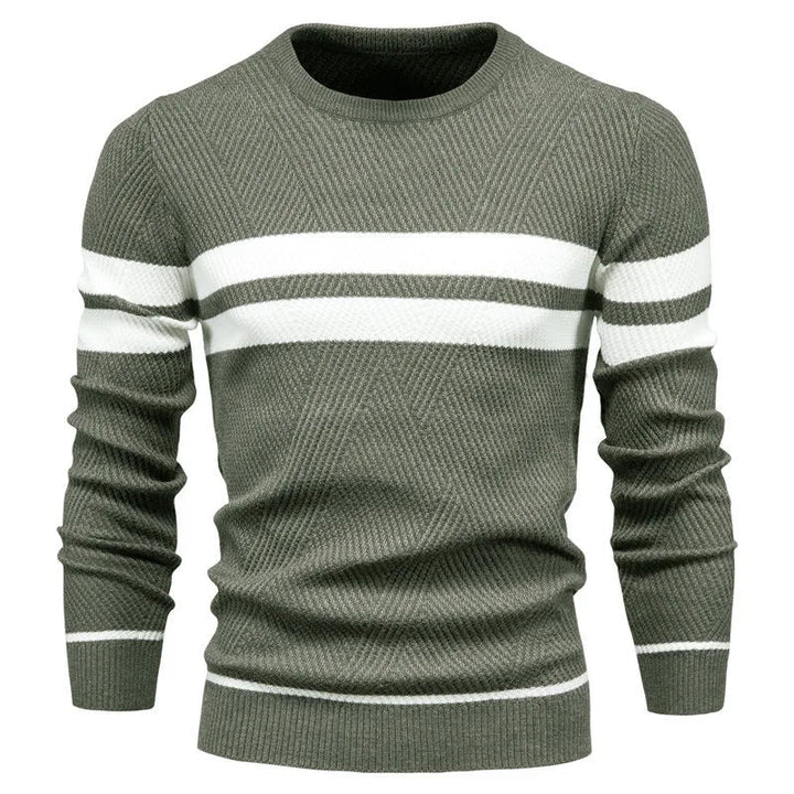 Patchwork Herren Strickpullover Langarm