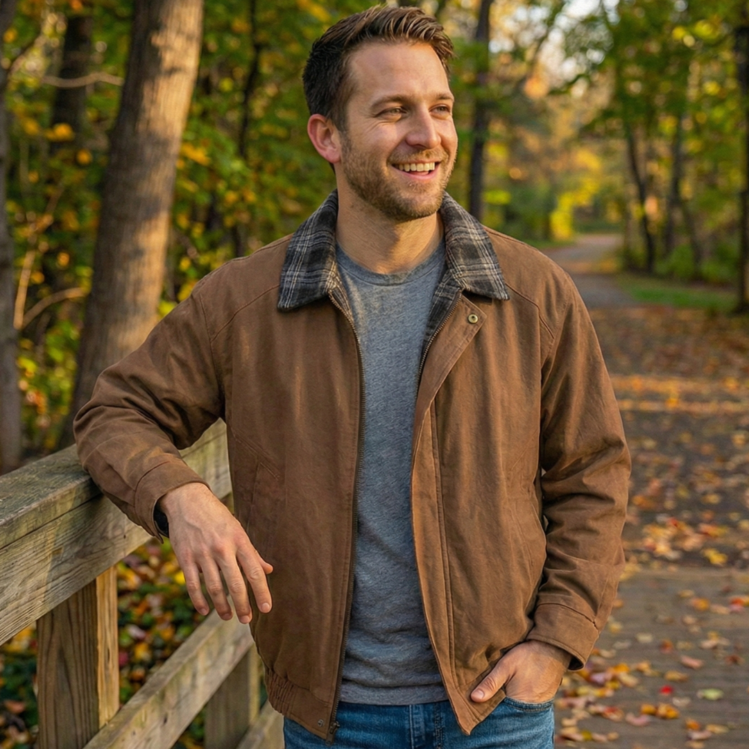 Robuste Herren Layered Jacke mit Karodetails