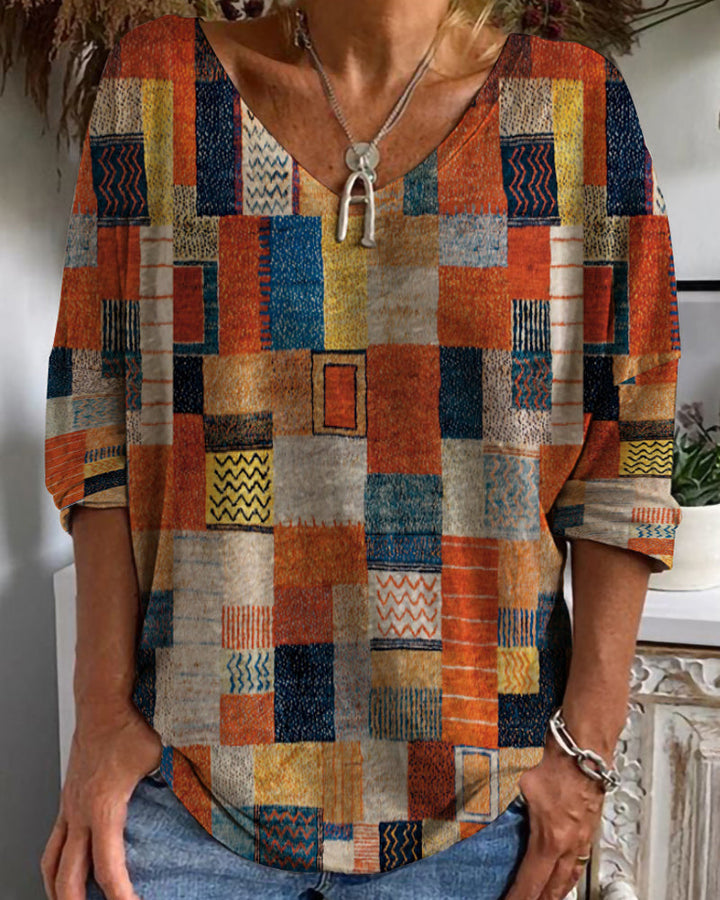 Damen Kariertes Oberteil mit Lockerer Passform - Atmungsaktiv und Vielseitig