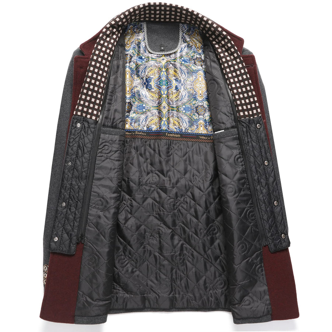 Eleganter Wollmantel mit Stehkragen für Herren