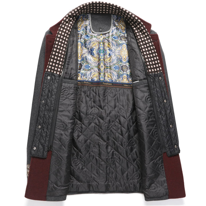 Eleganter Wollmantel mit Stehkragen für Herren