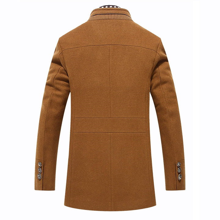 Eleganter Wollmantel mit Stehkragen für Herren