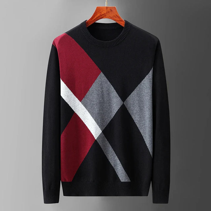 Herren Argyle-Strickpullover - Klassisches Rautenmuster mit leichtem Strick