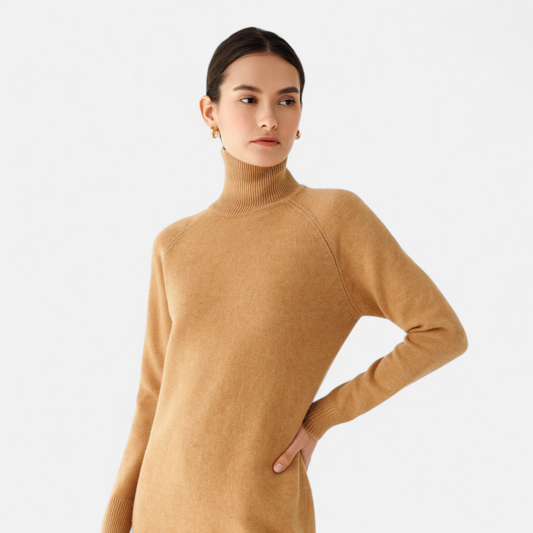 Eleganter Merino-Kaschmir Damen Rollkragenpullover